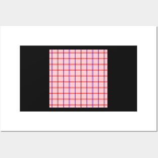 Traditional Japanese Vintage Thin Plaid Koushi Pattern in Pastel Pink Posters and Art